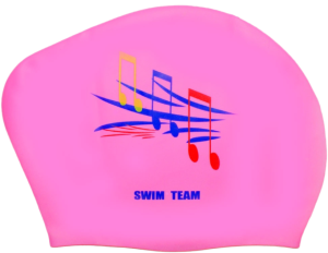 Шапочка для плавания SPRINTER SWIM TEAM KW-N (для длинных волос) ноты, розовый