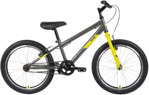 Велосипед ALTAIR 20" MTB HT 1,0 (1 ск., рост 10,5", хард) темно-серый/желтый
