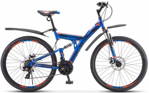 Велосипед STELS 27,5" Focus MD (21 ск., двухподвес. сталь) синий/красный