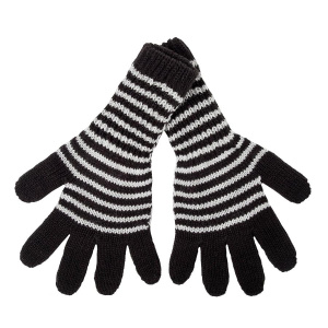 Перчатки зимние СНЕЖАНЬ удлинённые, детские., р-р 16,черный/белый (4529144)