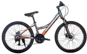 Велосипед HARTMAN 24" ROWDY PRO (Basis) (21 ск., рост 12.5", хард.) т.серый/оранжевый