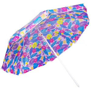 Зонт пляжный LG09 "Яркие цветы" d-200см,  с наклоном, 8 спиц, металл.