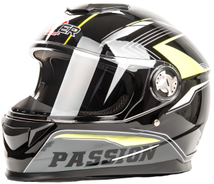 Шлем мото интеграл HIZER B565 (S) черный/желтый (13220)