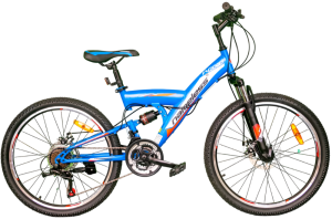 Велосипед NAMELESS 24" V4200D (21 ск., рост 14", двухподвес.) синий/ красный