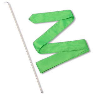 Лента гимнастическая с палочкой 50см, длина ленты 4м, цв. зеленый (СЕ4-GB)