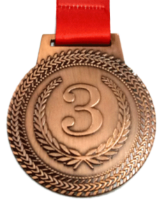 Медаль МТ851-3 наградная с лентой, d-5см (бронза)