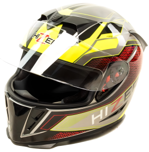 Шлем мото интеграл HIZER J5311 (L) gray/neon yellow (14708)