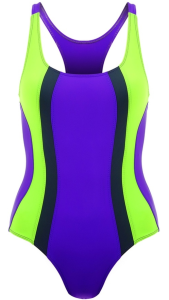 Купальник ONLITOP принт, цв. ярко фиолетовый/неон зеленый/тёмно-серый, размер 38 (4609235)