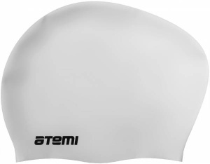 Шапочка для плавания ATEMI LC-01 силикон, д/длин. волос, бел