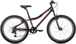 Велосипед FORWARD 24" TITAN 1.0 FR (6 ск., рост 12", хард. сталь) черный