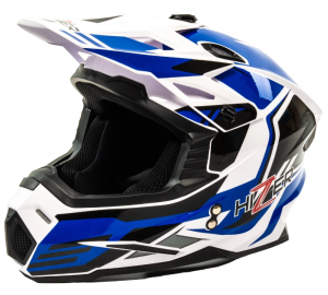 Шлем мото кроссовый HIZER J6801 (S) white/blue (17225)
