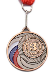 Медаль 1503-3, d - 50мм (цвет "бронза", номер в лавровом венке)