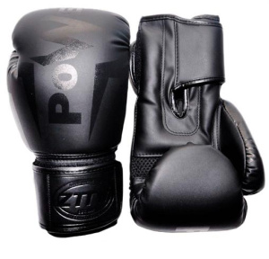 Перчатки боксерские ZTTY Q116, р-р 6 OZ, цв. черный