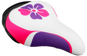 Седло вело DREAM BIKE детское, цвет белый/фиолетовый/розовый (9320026)