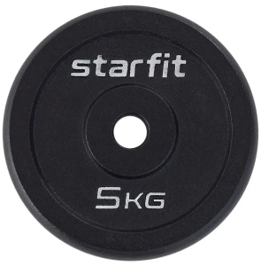 Диск чугун STARFIT BB-204, d-26мм 5 кг, черный