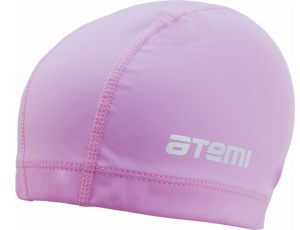 Шапочка для плавания ATEMI PU13 тканевая с ПУ покрытием, розовая