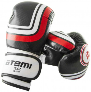 Перчатки боксерские ATEMI LTB-16111, цвет черный, р.  S/M, 8 унций