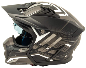 Шлем мото мотард GTX 690 (L) серый/черный/белый (17005)