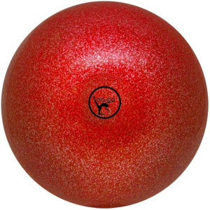 Мяч для художественной гимнастики однотонный GO DO, d-15 см, красный с глиттером.