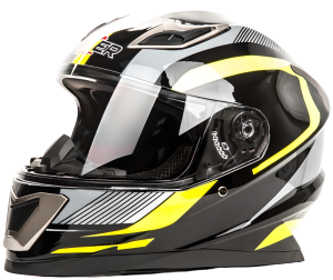 Шлем мото интеграл HIZER B562 (S) black/yellow (11495)