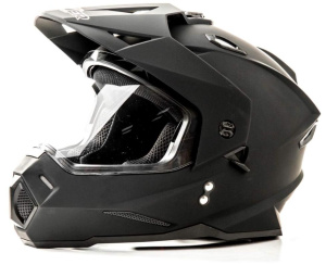 Шлем мото мотард HIZER J6802 (L) matt black (2 визора) (13547)