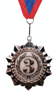 Медаль 5706-3 "Россия" 3место БРОНЗА, диаметр 7,5 см, длина ленты 44 см