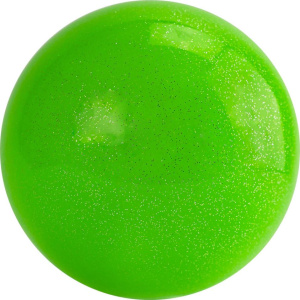 Мяч для художественной гимнастики однотонный AGP-19-05, d-19 см, PVC, зеленый с блестками