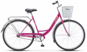 Велосипед STELS 28" Navigator 345 Lady (1 ск., женский, с корзиной) пурпурный