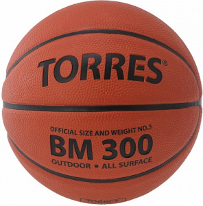 Мяч б/б TORRES BM300 р.7,резина,темнооранж.