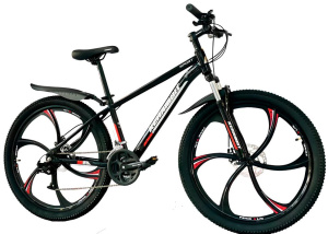 Велосипед KERAMBIT 26" KSL (21ск., хард., сталь, литые диски) черный/красный