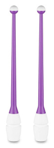 Булавы для худож. гимнастики INDIGO IN018-VW, 41 см, 2шт, цв. фиолетовый/белый (47564-74208)