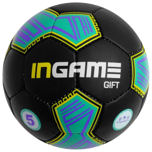Мяч ф/б INGAME GIFT черный/синий/желтый р.5