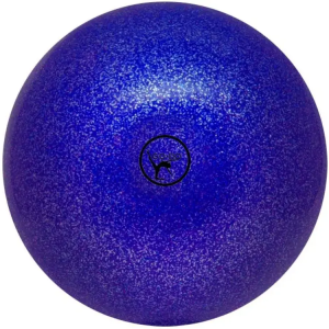 Мяч для художественной гимнастики однотонный GO DO, d-15 см, синий с глиттером.