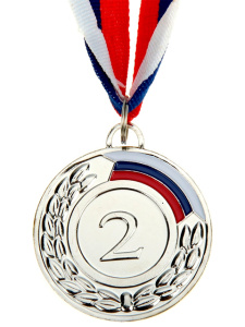 Медаль   "2 место" цвет: серебро, d5.2см