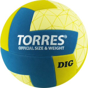 Мяч в/б TORRES DIG V20145,р.5,синт.кожа