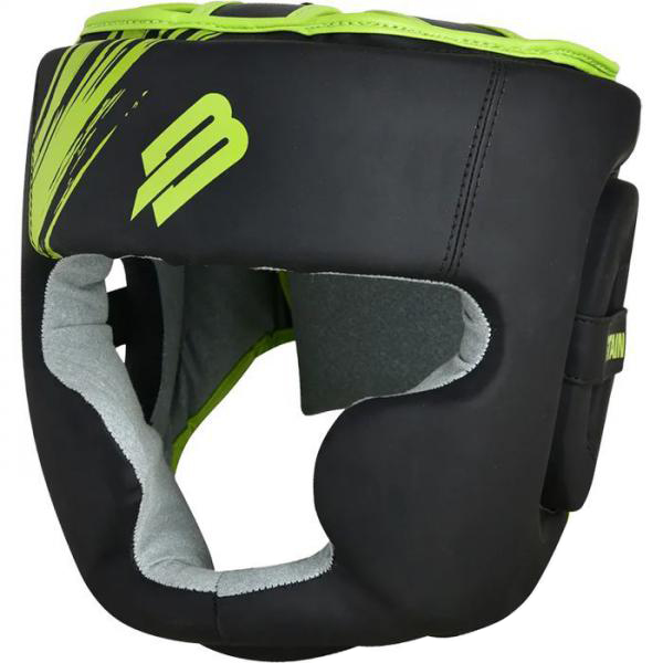 Шлем боксерский BOYBO Stain BH400 Flex, цв. черный/зеленый, р. M