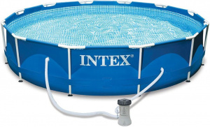 Бассейн INTEX 28212 каркасный Metal Frame 366x76см 6503л насос с фильтром 1250 л/ч