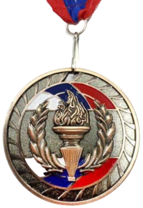 Медаль 1802-3  "Россия" 3место БРОНЗА, диаметр 6,5 см, длина ленты 39 см