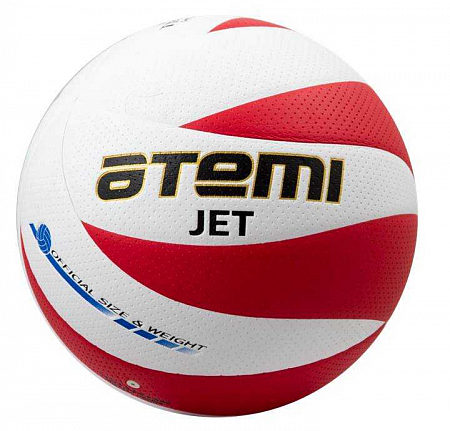 Мяч в/б ATEMI JET, синтетическая кожа PU Soft, бел/красн, 12 панелей