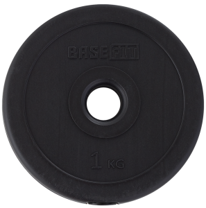 Диск пластиковый BASEFIT BB-203, 26 мм, 1 кг, черный