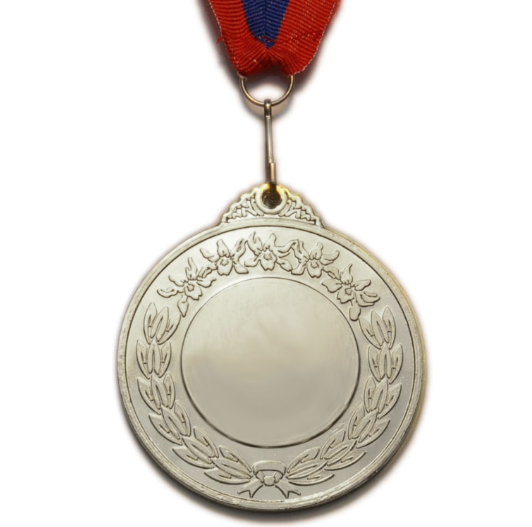 Медаль T503-2  "Россия" 2место СЕРЕБРО, диаметр 6,5 см, длина ленты 44 см