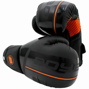 Перчатки боксерские BOYBO B-Series BBG400 флекс, черный/оранжевый , р-р, 12 OZ
