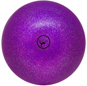 Мяч для художественной гимнастики однотонный GO DO, d-15 см, фиолетовый с глиттером.