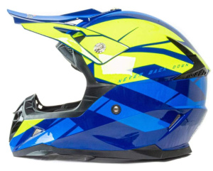 Шлем мото кроссовый HIZER 915 (XL) havy/neon/yellow/blue (17739)