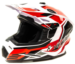 Шлем мото кроссовый HIZER J6801 #5 (S) white/red (17221)