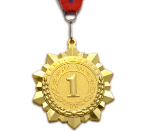 Медаль 5706-1 "Россия" 1место ЗОЛОТО, диаметр 7,5 см, длина ленты 44 см