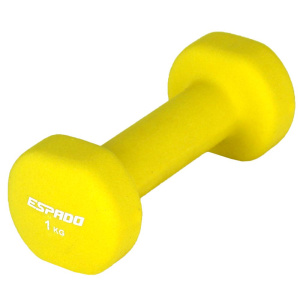 Гантель для фитнеса ESPADO ES1115, 1 кг, желтый, неопрен