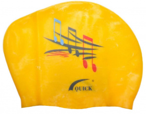 Шапочка для плавания SPRINTER KW (для длинных волос), цв. желтый, силикон