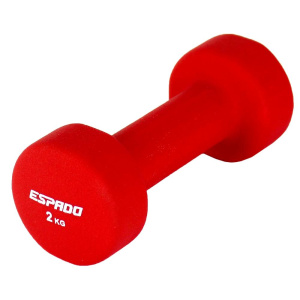Гантель для фитнеса ESPADO ES1115, 2 кг, красный, неопрен