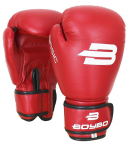 Перчатки боксерские BOYBO Basic кож. зам, красный, р-р, 4 OZ